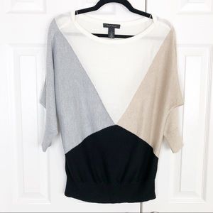 NWOT WHBM metallic color block dolman sleeve top